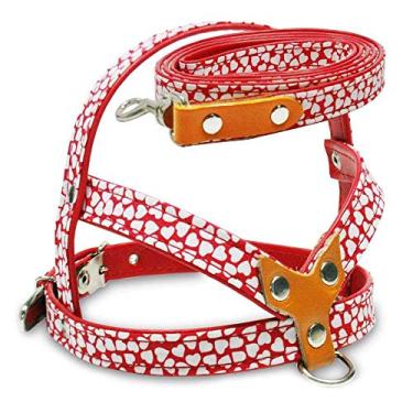 Imagem de Peitoral com Guia AMF Veneza para Cães Vermelho - Tamanho 4