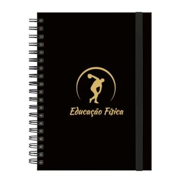 Imagem de Caderno Colegial Plus 12 Matérias Profissões Educação Física (Preto e Gold)
