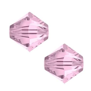 Imagem de 100 peças Adabele Austríaco 10 mm facetado contas de cristal bicone soltas rosalina rosa claro compatível com cristais Swarovski 5301/5328 SSB1003