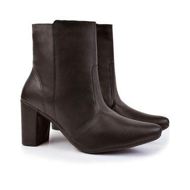 Imagem de Bota bico fino salto fashion confortável OLZZY, Preto, 37