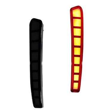 Imagem de KENRTIR 2 peças de luz traseira sequencial de freio de LED para Toyota Corolla 2020, 2021, 2022, 2023, 2024 e 2025, lâmpada refletora de para-choque traseiro - estilo grade de lente fumê