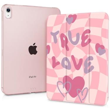 Imagem de Lepeoac Capa para iPad Air 11 (M3 2025/M2 2024) 7º 6º, iPad Air 4 e 5 de 10,9 polegadas, 5º 4º (2022/2020), capa com suporte fino com capa traseira rígida translúcida despertar/hibernar