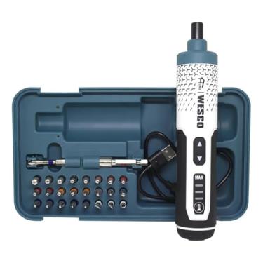 Imagem de Parafusadeira Elétrica Wesco Home 3.6V WS2001 – Compacta, Recarregável via USB-C, com 27 Acessórios e LED Integrado
