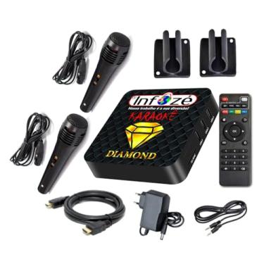 Imagem de Karaoke 5.500 Cancões 2 Microfones Com Lista No Celular Pdf pontuação no final e cabo de audio versão Diamond Infozé Karaoke