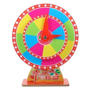 Imagem de MObyat Roda de roleta de 2 camadas com 8 compartimentos, roda giratória de mesa apagável Lucky Draw Wheel para Carnaval Trade Show Win Fortune Games