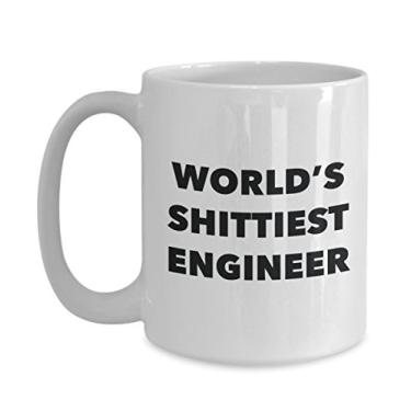 Imagem de Caneca de café Engineer – World's Shittiest Engineer – Presentes para engenheiro – Ideia divertida de – Pode adicionar ao conjunto de caixa de presente