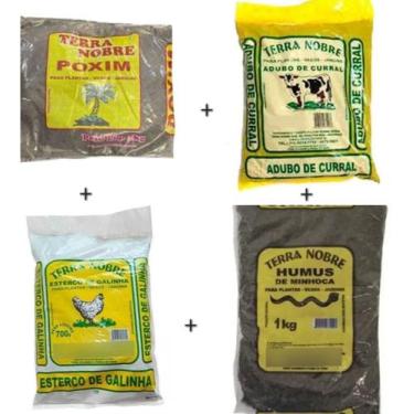Imagem de Poxim Subs + Adubo Curral + Humus Minhoca + Esterco Galinha ( 4 Produt