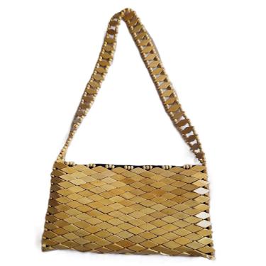 Imagem de Bolsa Madeira Marfim Alça de Ombro Retangular 28cm