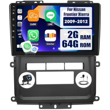 Imagem de Estéreo veicular Android 15 2+64G para Nissan Frontier Xterra 2009-2012 com Carplay sem fio Android Auto, rádio automotivo com tela sensível ao toque de 22.9 cm com WiFi GPS Mirror Link Bluetooth EQ