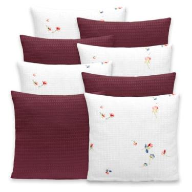 Imagem de Kit 8 Capas de Almofadas 40x40 Piquet Favinho C/Zíper (Delicata - Vinho)
