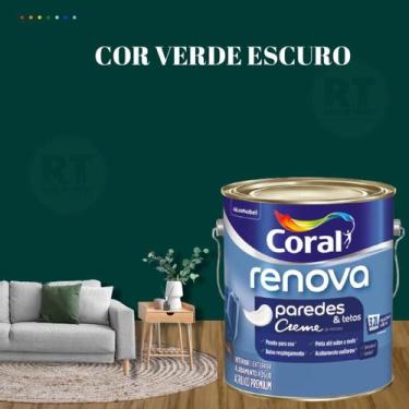 Imagem de Tinta Parede Verde Acrílica Fosca Coral Renova 3,2L, VERDE ESCURO