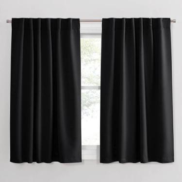 Imagem de Cortinas Blackout PONY DANCE Nursery 132x137cm pretas, conjunto de 2