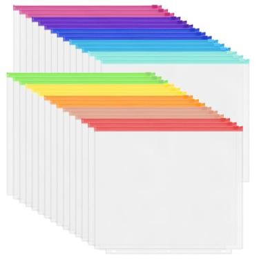 Imagem de Antner 30 peças de bolsos de fichário tamanho carta para fichário de 3 anéis, 10 bolsas de zíper de cores sortidas à prova d'água PVC organizador de documentos, pastas de arquivos, sacos de inserção