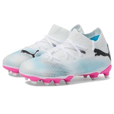 Imagem de PUMA Tênis infantil unissex Future Match Firm Artificial Ground, Puma Branco/PUMA Preto/Rosa Veneno, 15