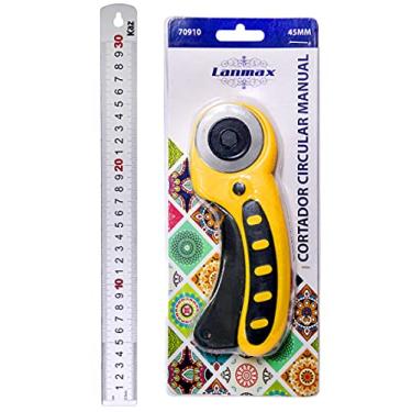 Imagem de Cortador Circular 45mm Tecido Papel Eva + Régua Alumínio 30 Cm