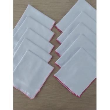 Imagem de Kit 10 Fraldas de Boca Bebê Malha Dupla Branca com Bico de Picueta 32x