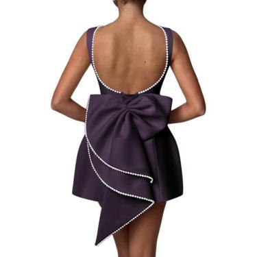 Imagem de Vestido de festa Aosadin Formal para mulheres Classy Plum Size 12