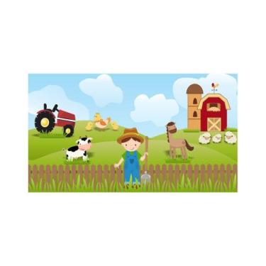 Imagem de Painel De Lona Fazendinha Cerca e Celeiro - Fabrika de Festa, 240x130c
