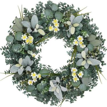 Imagem de Coroa de eucalipto Hobyyohin 60cm artificial para porta frontal