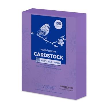 Imagem de Veritas Cartolina colorida roxa, papel de cópia colorido de 21,6 x 28 cm, papel para impressora 49,9 kg/199GSM, 100 folhas (1 resma), papel roxo colorido multiuso, feito nos EUA