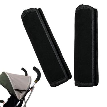 Imagem de Pacote com 2 capas de alça de apoio de braço para carrinho de bebê de 16 x 14 cm, capa de guidão para carrinho de mão, capa protetora universal para substituição de carrinhos de bebê, luvas removíveis