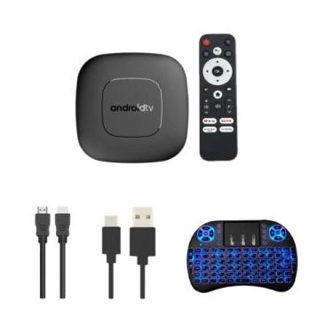 Imagem de Caixa De TV Inteligente Android 14 8K Quad-Core HD HDR10+ Com Suporte 