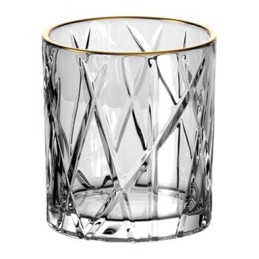 Imagem de Jogo de 6 copos baixos Forest em cristal ecologico com borda dourada 310ml A9,3cm