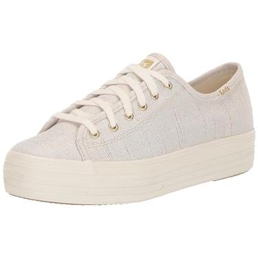 Imagem de Keds Tênis feminino de lona Triple Kick, Ouro metálico, 35