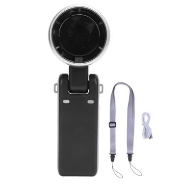 Imagem de Heayzoki Fan Portátil Portátil Turbo, 5 Engrenagens de 180 Graus Mini fã de Mão Pessoal, Exibição Digital HD, Bateria de 3600mAh, Ideal para Viagens, Aventuras Ao Ar Livre (Cinza escuro)