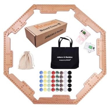Imagem de Nosadi Jokers and Marbles Board Game,Real Beech Wooden Marble Game for 2-8 Player,Best Family Board Game for Game Nights,Holidays and Casual Social Gatherings