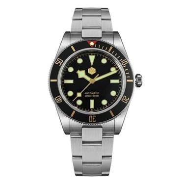 Imagem de San Martin Relógios masculinos – NH35 Movimento Automático Relógio de Mergulho SN008GC 40 mm Relógio de Pulso Masculino 20 Bar Impermeável Cristal Safira Luminoso Mecânico, Preto/C3 Lume/SN008D
