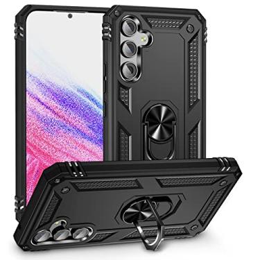 Imagem de SORAKA Capa para Samsung Galaxy A54 5G com suporte para anel Capa Slim Fit de TPU macio Capa Samsung Galaxy A54 5G com placa de metal para suporte magnético de telefone para carro