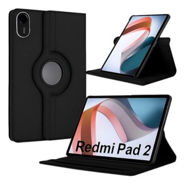 Imagem de Capa Giratória Redmi Pad 2 – Couro Sintético, Base Rígida, Suporte Ajustável