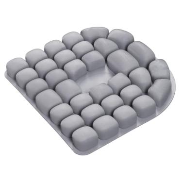 Imagem de TgMatLamp Almofada de assento de viagem, confortável almofada de assento inflável 3D para alívio da dor de hemorroidas e cóccix, suporte ideal para ficar sentado por muito tempo no carro, viagens