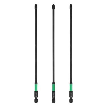Imagem de HARFINGTON 3 peças de chave de fenda Phillips de impacto número 2 PH2 haste sextavada de 1/10.2 cm 8" (200 mm) de comprimento 0,4 cm broca magnética de cabeça cruzada S2 chave de fenda industrial de