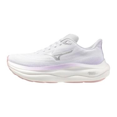 Imagem de Mizuno Tênis de corrida feminino Wave Sky 9, Branco e prata, 39