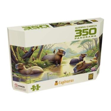 Imagem de Quebra-cabeça 350 peças Panorama Capivaras Grow - 04854
