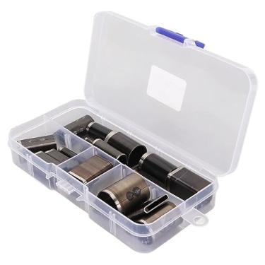 Imagem de Aramox 18pcs Conjunto de Cortadores de Soco de Couro, Aço de Alto Carbono, Formas Variadas para Tecido, Barro de Argila, Caixa de Armazenamento Transparente