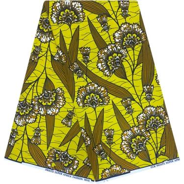 Imagem de Shenbolen Tecido de cera africana 6 jardas Ankara Print Tecido de algodão para vestido de festa (B3)