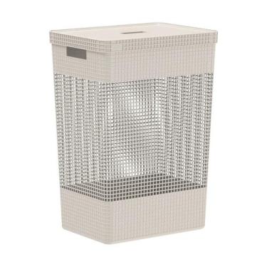 Imagem de Cesto de Roupas Suja Com Tampa 49 Litros Organizador Grande Grid Ou, B
