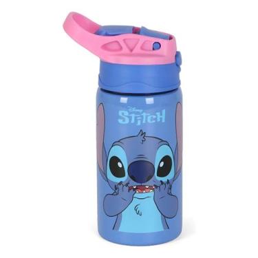Imagem de Garrafa Stitch Infantil 500ml Luxcel Alumínio Azul Resistente