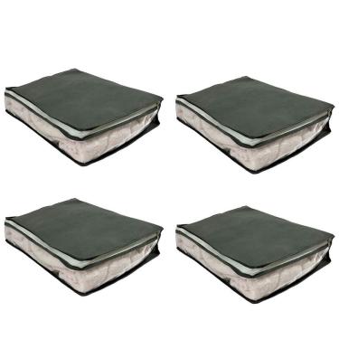 Imagem de Kit 4 Organizador De Guarda Roupas E Gavetas Cinza Pp