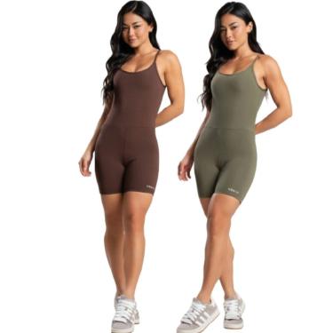 Imagem de KIT 2 Macaquinho Zero Transparencia Costa Cruzada Serra e Mar Academia Moda Fitness Musculação-Feminino