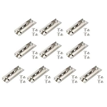 Imagem de PATIKIL Clipes de prancheta de metal de 9 cm, pacote com 10 clipes montáveis tipo alavanca de alta aderência, grampo de molas fortes com 20 rebites para escritório, casa, prata