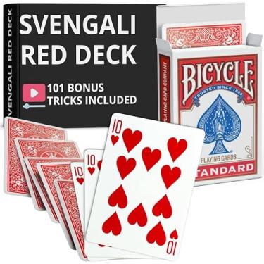 Imagem de Ted's Sterling Magic Precision Red Rider Back Bicycle Svengali Deck with Instructions for 100+ Tricks (Ten of Hearts)