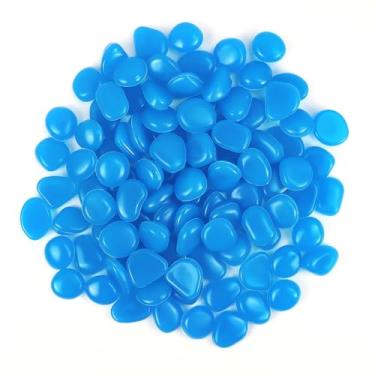 Imagem de 100 peças de seixos luminosos, pedras luminosas de jardim que brilham no escuro aquários para aquário para bricolage, aquário de peixes, vasos de plantas, suculentas decorativas, uso interno ao ar