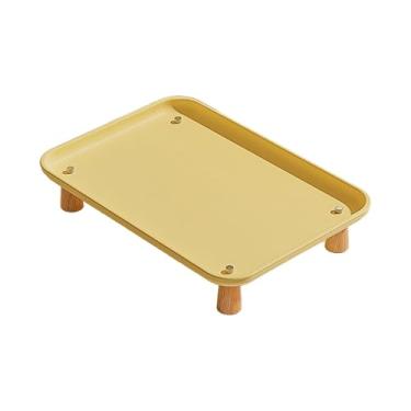 Imagem de Fenteer Suporte para comedouro de cachorro, dispensador de água e prateleira para proteger o pescoço de gatos domésticos, suporte para comedouro de filhotes, Amarelo
