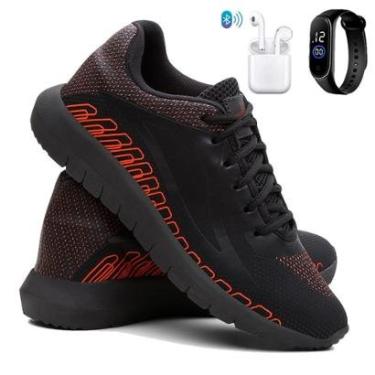 Imagem de Kit Tênis de Academia e Corrida Masculino Esporte Super Leve com Relógio e Fone-Masculino