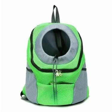 Imagem de Mochila Bolsa Transportadora Mascote Gato Viagem Para Praias Ou Espaços Ao Ar Livre Caixa De Transporte Para Gatos Com Alças Ajustáveis (VERDE,P)