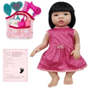 Imagem de Kit Boneca Bebê Baby Kiss Morena Tipo Reborn Com Bosinha - Sid Nyl